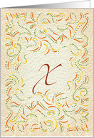 Monogram, Letter X with yellow background card