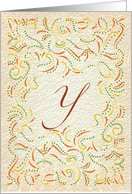 Monogram, Letter Y with yellow background card