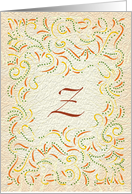 Monogram, Letter Z with yellow background card