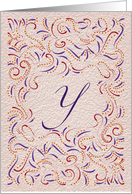 Monogram, Letter Y with red background card