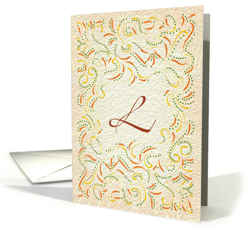Monogram, Letter L with yellow background card (946833)