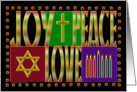 Joy, Peace, Love Interfaith 12 Step card