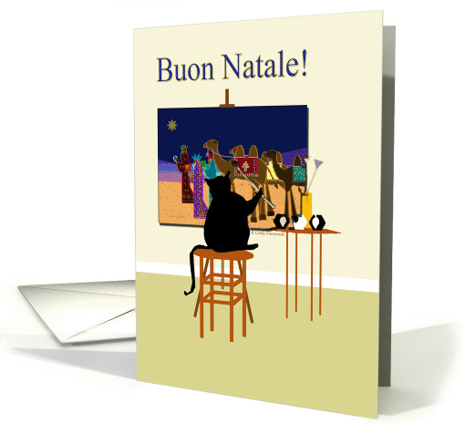 Cat Painting Magi Italian card (315686)