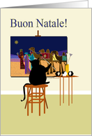 Cat Painting Magi Italian card