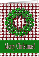 Baseball and Wreath Christmas card