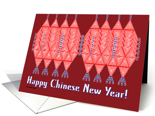 Chinese New Year Red White Blue card (327382)