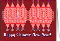 Chinese New Year Red White Blue card