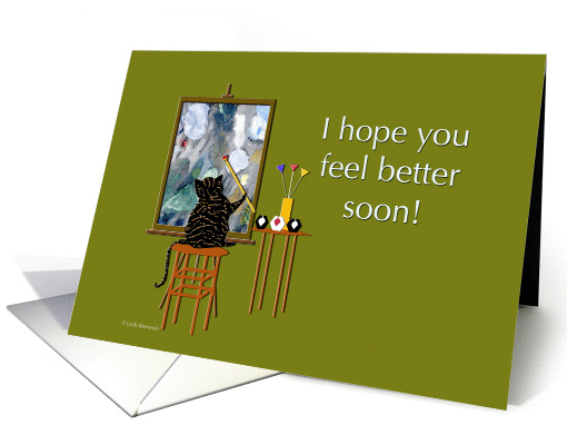 Cat Painting Abstract Get Well card (568806)