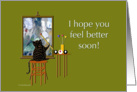 Cat Painting Abstract Get Well card