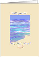 Beach Theme Wedding Best Man card