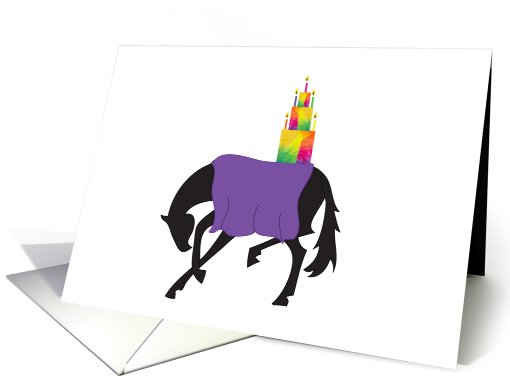 Bowing Black Horse Birthday card (699384)