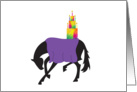 Bowing Black Horse Birthday card