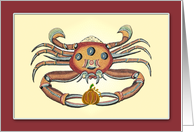 Halloween Crab and Pumpkin card