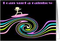 Rainbow surfer boy’s Birthday card