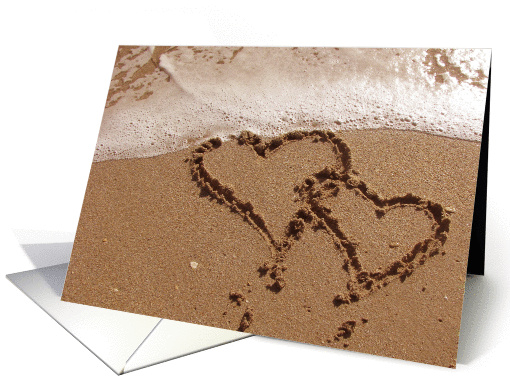 Love on the beach engagement announcement card (370851)