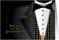 Tuxedo Groomsman invitation card