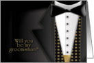 Tuxedo Groomsman invitation card