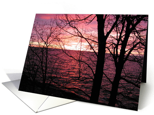 Red Sunset Lake Superior card (120298)