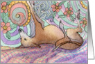 Greyhound whippet dog asleep and dreaming Card