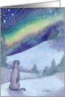 Greyhound whippet dog, starry, starry night Card
