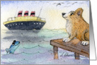 Corgi wishing bon voyage to friend going on a cruise card