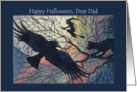 Happy Halloween Dad, witchy night silhouette. card