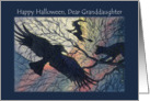 Happy Halloween Granddaughter, witchy night silhouette. card