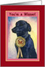 You’re a Winner! Black Labrador with gold rosette card