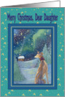 Merry Christmas Daughter, Christmas greyhound winter scene card