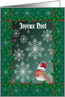 Joyeux Noel, French blank Christmas Robin Christmas card