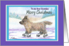 Merry Christmas Grandpa, Cairn Terrier ice skating card