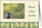 With love at Easter, Mum - Border Collie dog in a meadow card