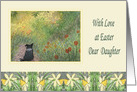 With love at Easter, Daughter - Border Collie dog in a meadow card