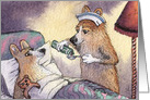 Corgi nightingale, corgi dog nurse blank note card