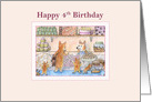 Happy 4th Birthday, Corgis in a cake shop choosing birthday cakes card