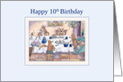 Happy 10th Birthday dog card, Corgi birthday party card