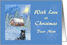 Love at Christmas, Mom, border collie dog snow scene card