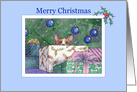 Merry Christmas, Corgi guarding Christmas presents card
