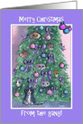 Merry Christmas from the gang, cats in the Christmas tree card