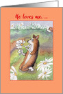 Valentine’s Day corgi dogs card