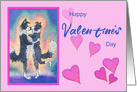 Happy Valentines day, border collie dogs in love secret valentine card