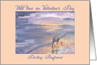 Happy Valentines day boyfriend, romantic walk on the beach card