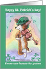 Happy St. Patrick’s Day, from our house to yours, corgi dog leprechaun card