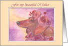 Mother’s Day, dachshund dog & roses card
