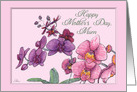 Happy Mother’s Day Mum, pink & purple orchids card