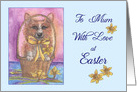 Easter card with love, Mum, Corgi dog and Easter basket card