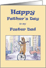 Happy Father’s Day, Foster Dad, corgi dog on a unicycle card