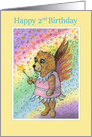 Happy 2nd Birthday, fairy bear with star wand card