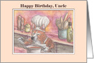 Happy Birthday, Uncle, corgi dog chef, in the kitchen card