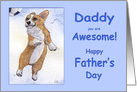 Happy Father’s Day, Daddy, corgi dog heading a football card